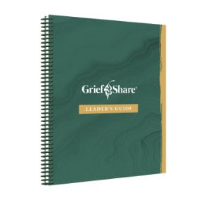 The spiral bound leader’s guide featuring a dark green cover.